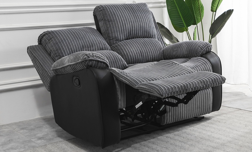 Image 8: Jumbo Cord Fabric Recliner