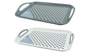  Set of Two Extra Large Anti Slip Serving Trays 