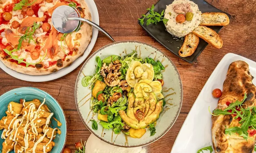 Menú italiano para 2 o 4 con pizzas a la pala y botella de lambrusco