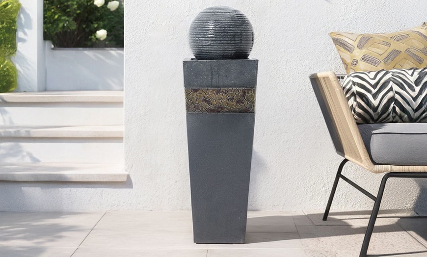 Image 7: Modern Design Glowing Sphere Fountain with Elevated Base in Two Styles