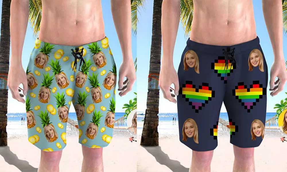 Strand-Shorts mit Foto-Symbolen