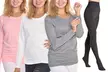 Women's Fleece-Lined Long Sleeved Thermal Tops (3-Pack) with Thermal Tights - Image 5