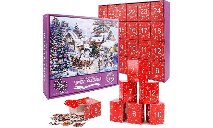 Image 2: 24 Days Christmas Advent Calendar Puzzles