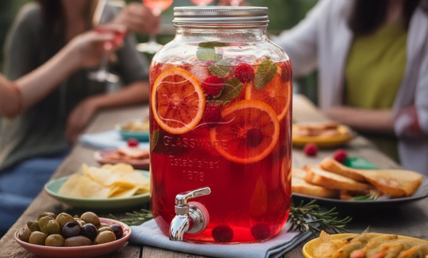 Image 1: Dispenser in vetro da 4 L