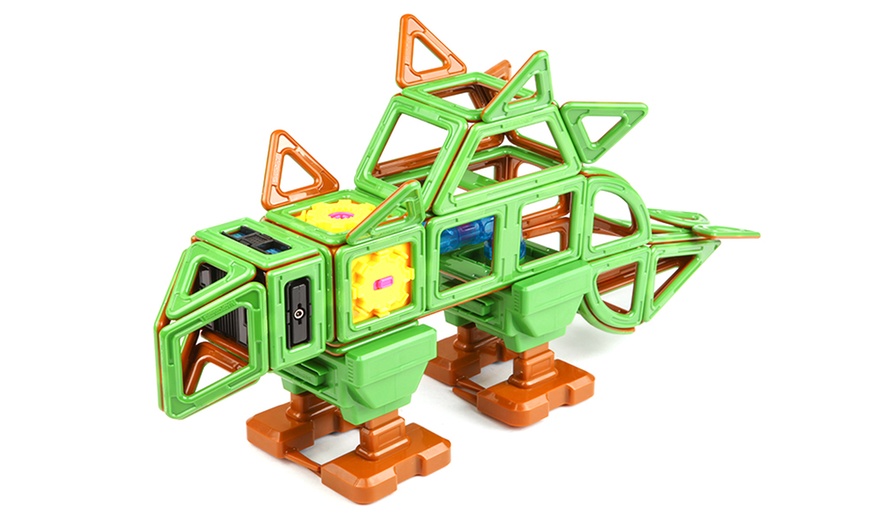 Image 7: Magformers 81-piece Dinosaur Set