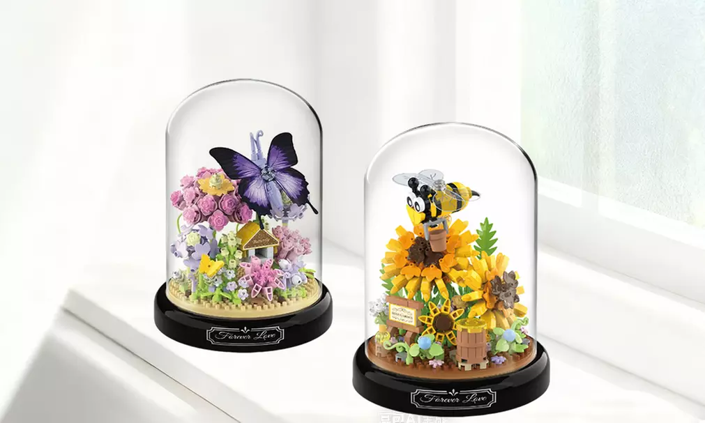 LEGO Inspired Insect-Themed Potted Plant Building Blocks Set
