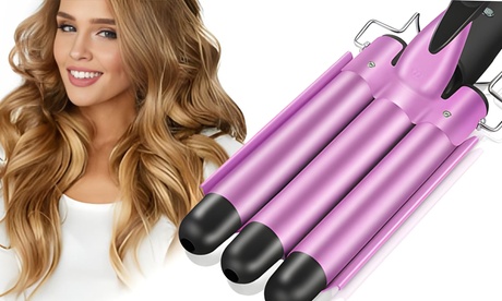 Fer à onduler à 3 tubes de 25 mm avec double température, Pink