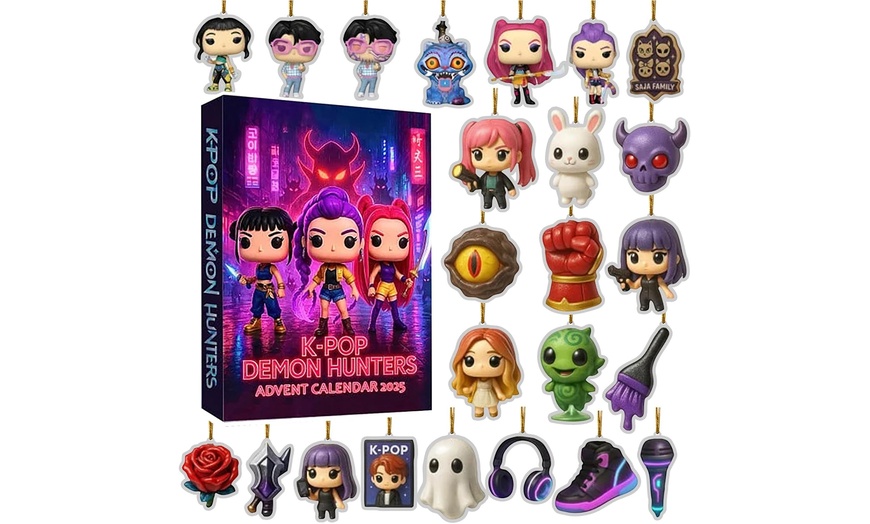 Image 1: K-Pop Demon Hunters Keychain Advent Countdown Calendar