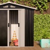 Image 1: Alivio Metal Garden Storage Shed With Weather Protection