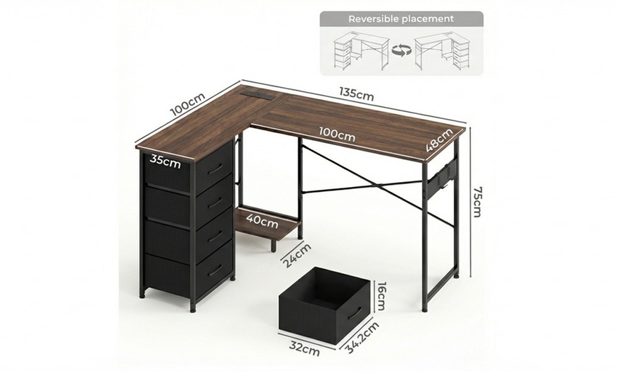 Image 11: Levede L-shaped Computer Desk 
