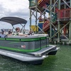 Image 2: Tritoon Boat Rentals for Water Exploration and Relaxation