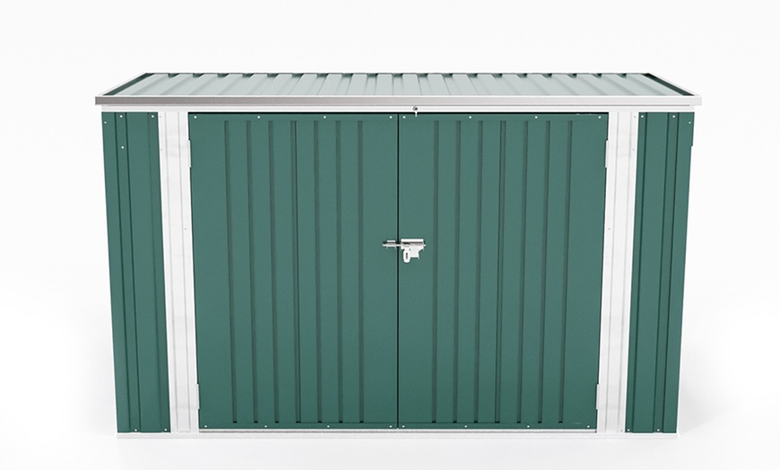 Image 2: Green Steel Lockable Bicycle Storage Shed