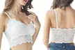 Women Bralette Bra Lingerie Push Up Crochet Wireless Lace Bra Crop Tank Top - Second Medium