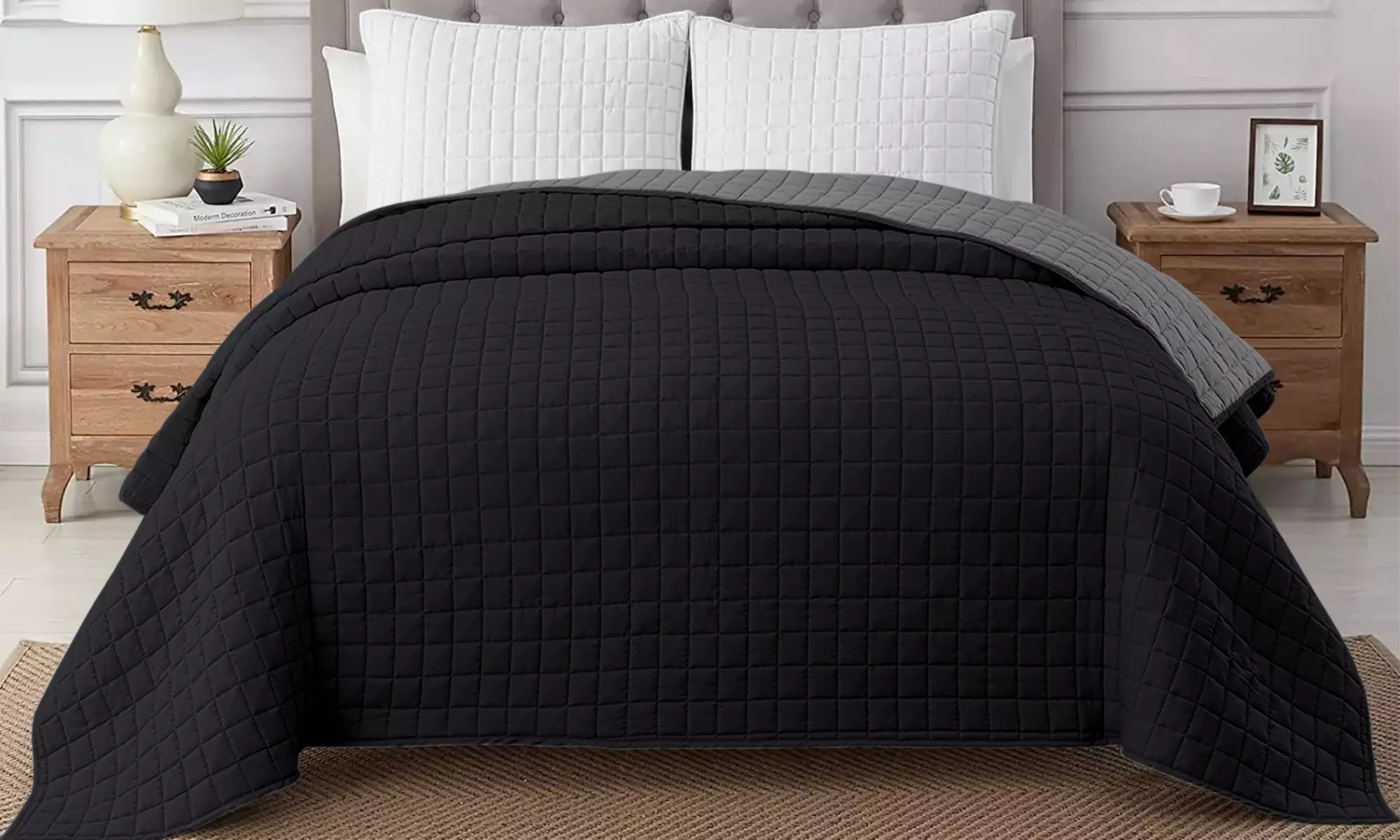 Doppelseitige Mikrofaser-Tagesdecke