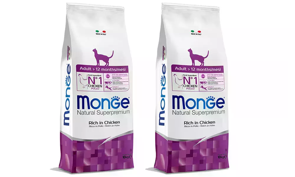 1 o 2 confezioni da 10 kg di cibo per gatti Monge Natural