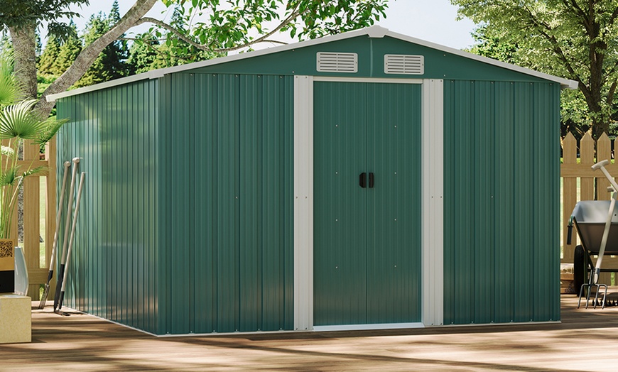 Image 27: Large Metal Garden Tool Storage Shed in 6 Styles