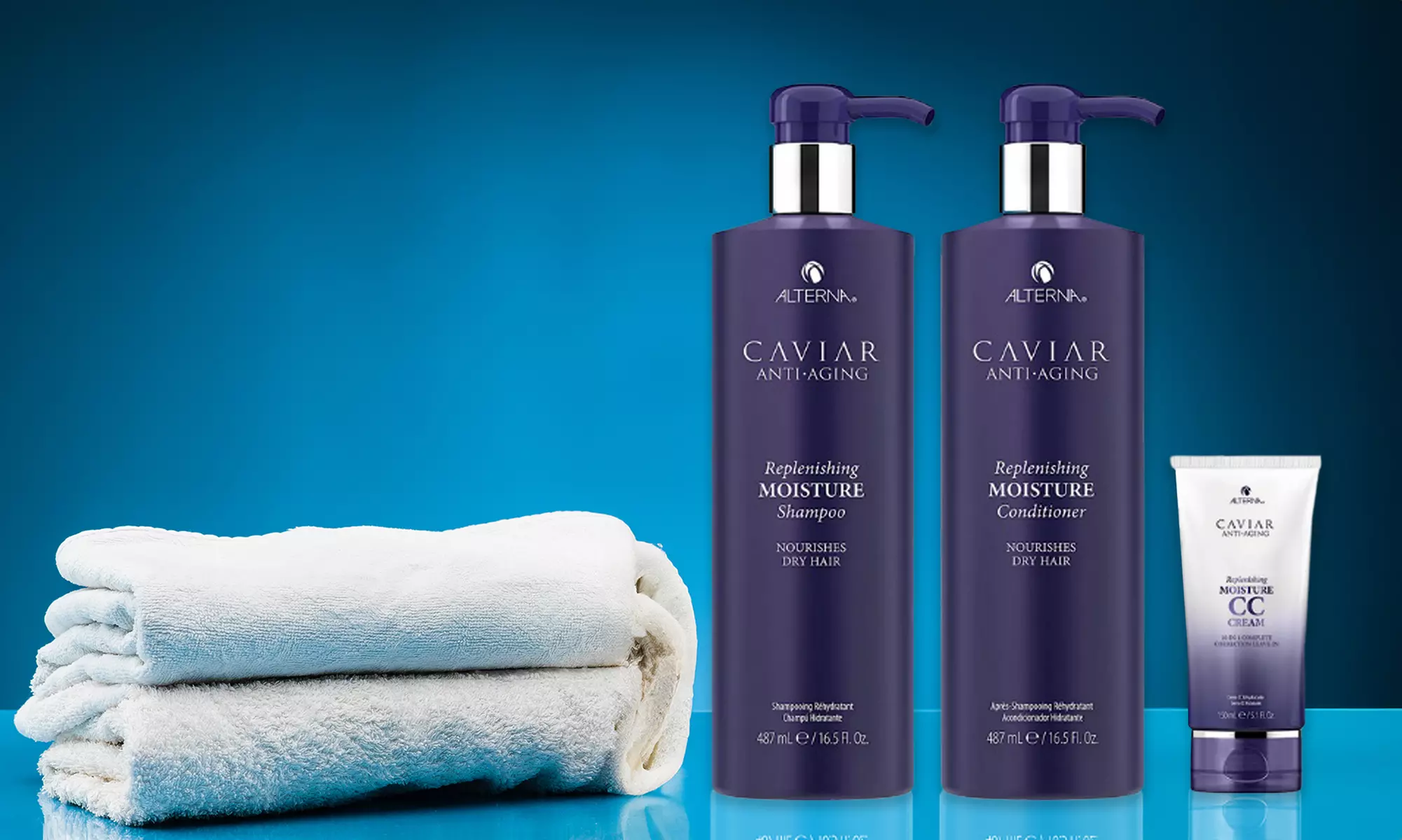 Alterna Caviar Anit-Aging Moisture Shampoo, Conditioner, and CC Cream Set