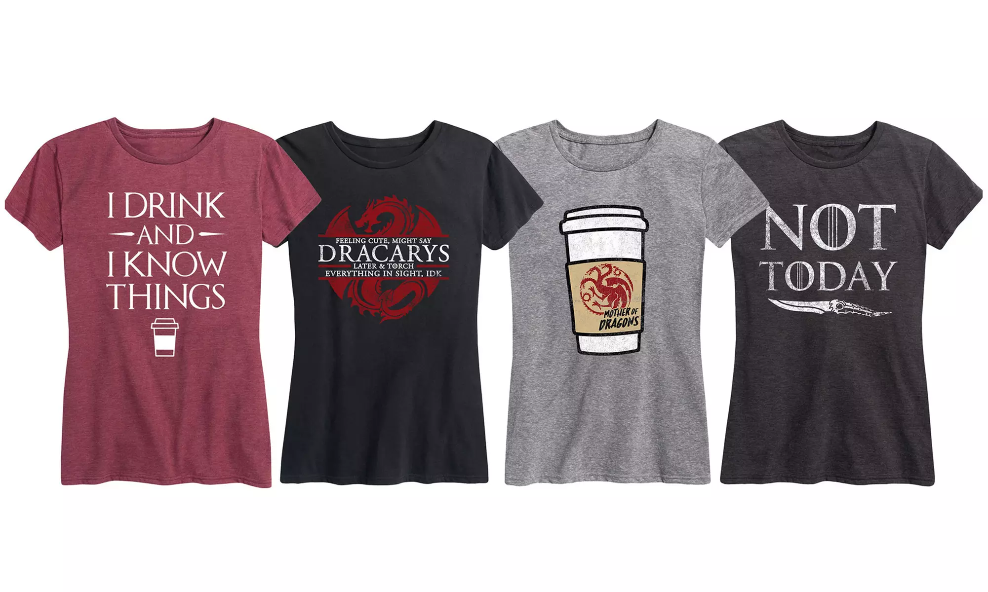 Women's Dragons, Coffee & Throne Finale Tee. Plus Sizes Available. - Primary Image