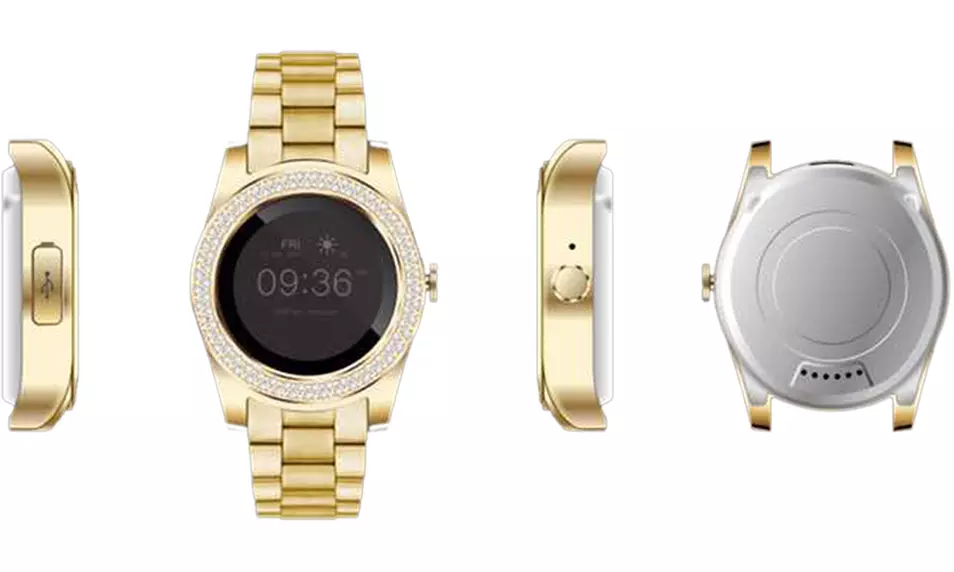 Timothy Stone Smartwatch, verziert mit 90 Kristallen von Swarovski®, in Silber, Gold oder Roségold inkl. Versand - Second Medium