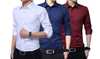 Set di 2 camicie uomo slim, taglio sartoriale, in cotone, disponibili in vari colori e taglie