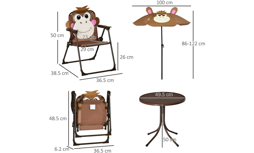 Image 10: Outsunny Kids' Bistro Table and Chair Set or Garden Swing Seat 