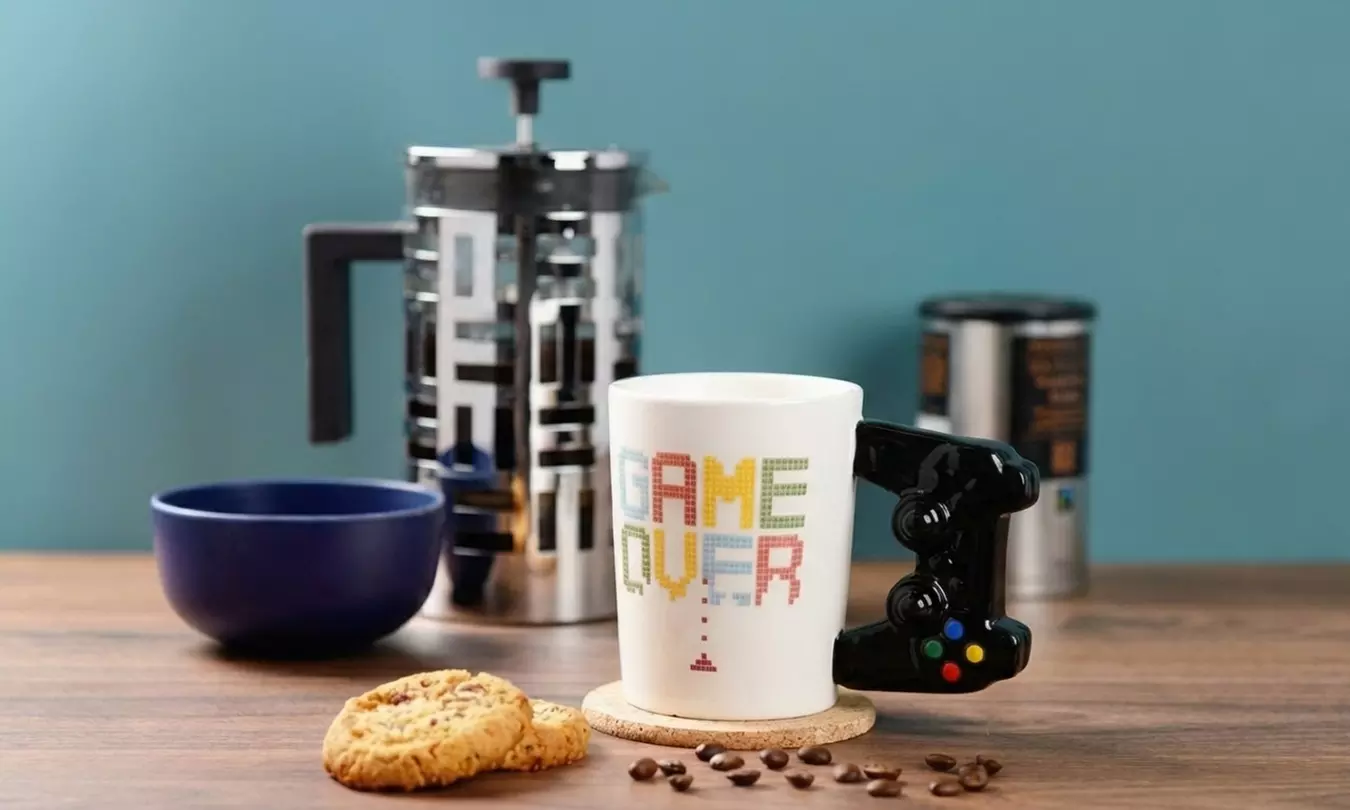 Puckator Game Over Gamer Mug with Controller Handle