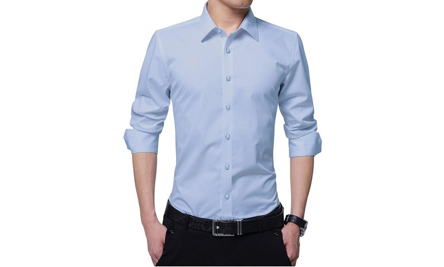 Image 7: Camicia da uomo in cotone Slim Fit