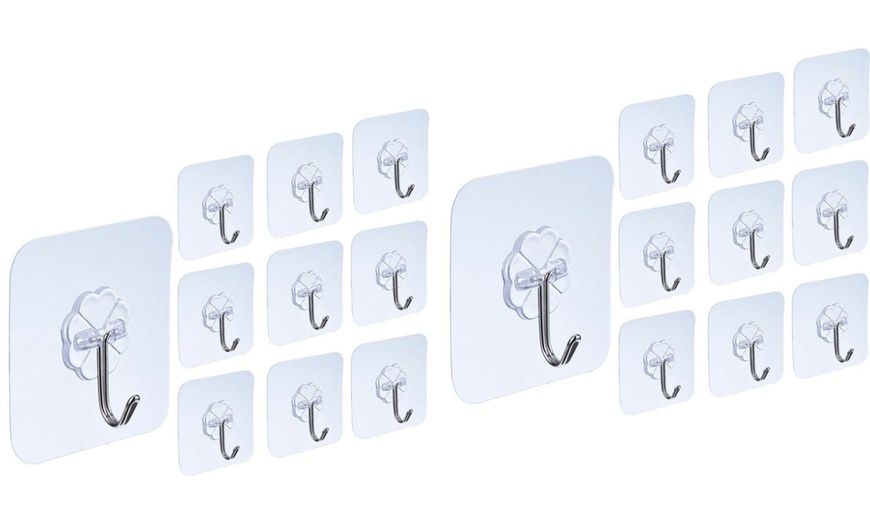 Image 3: 10-30PC Strong Transparent Suction Cup Sucker Wall Hooks Hanger Kitchen Bathroom