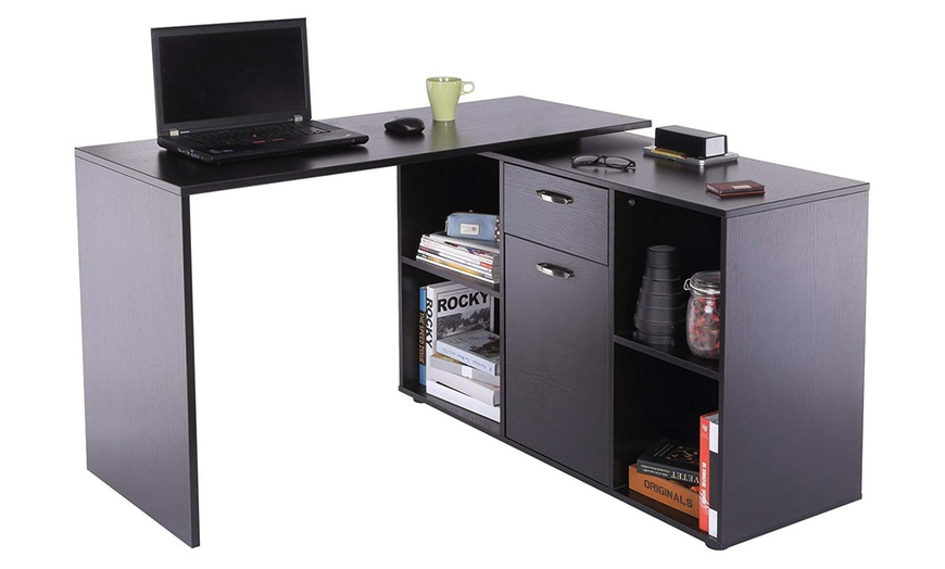 Image 12: L-Shaped Adjustable Computer Desk