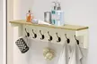 Levede Wall Mounted Coat Rack with Shelf – 7 Double Hooks - Image 4