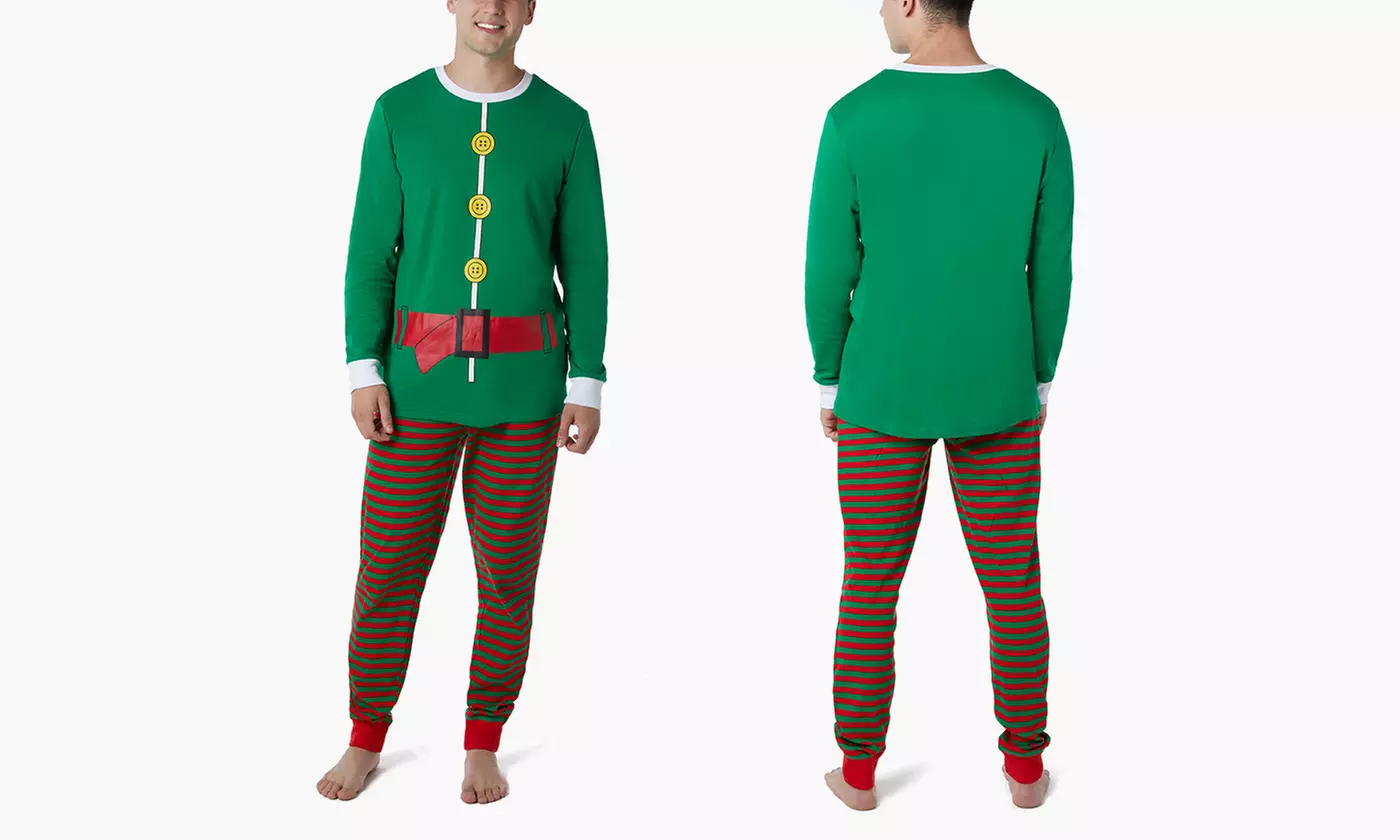 Elf Pajama Set for Women or Men (2-Piece) (Men's Size M) - Primary Image