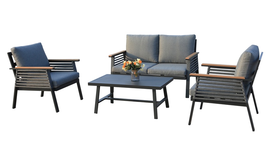 Image 2: Four-Seater Aluminium Garden Furniture Set