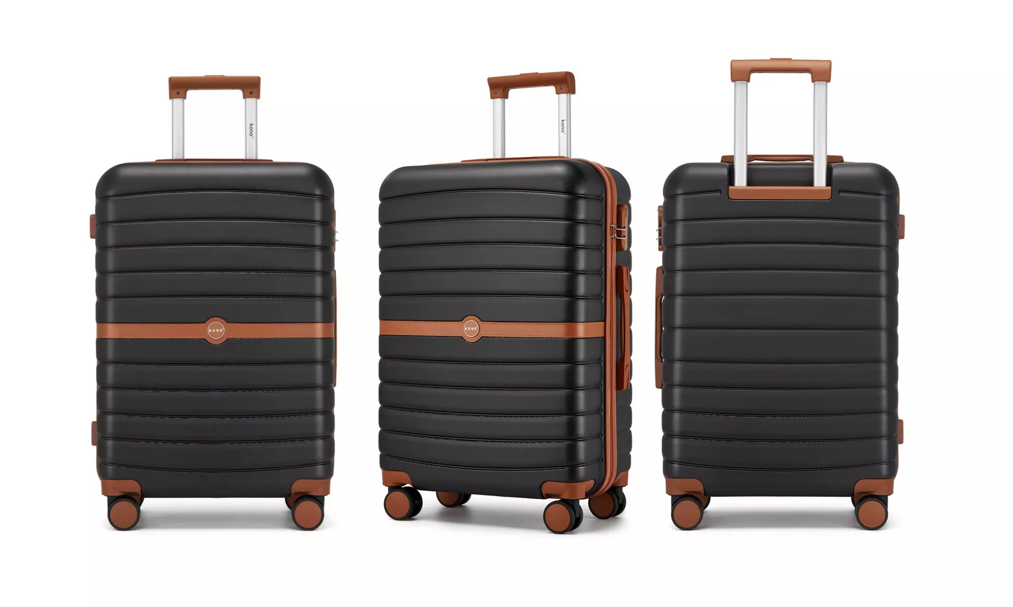 KONO Stylish Stripe Design Suitcase with Spinner Wheels