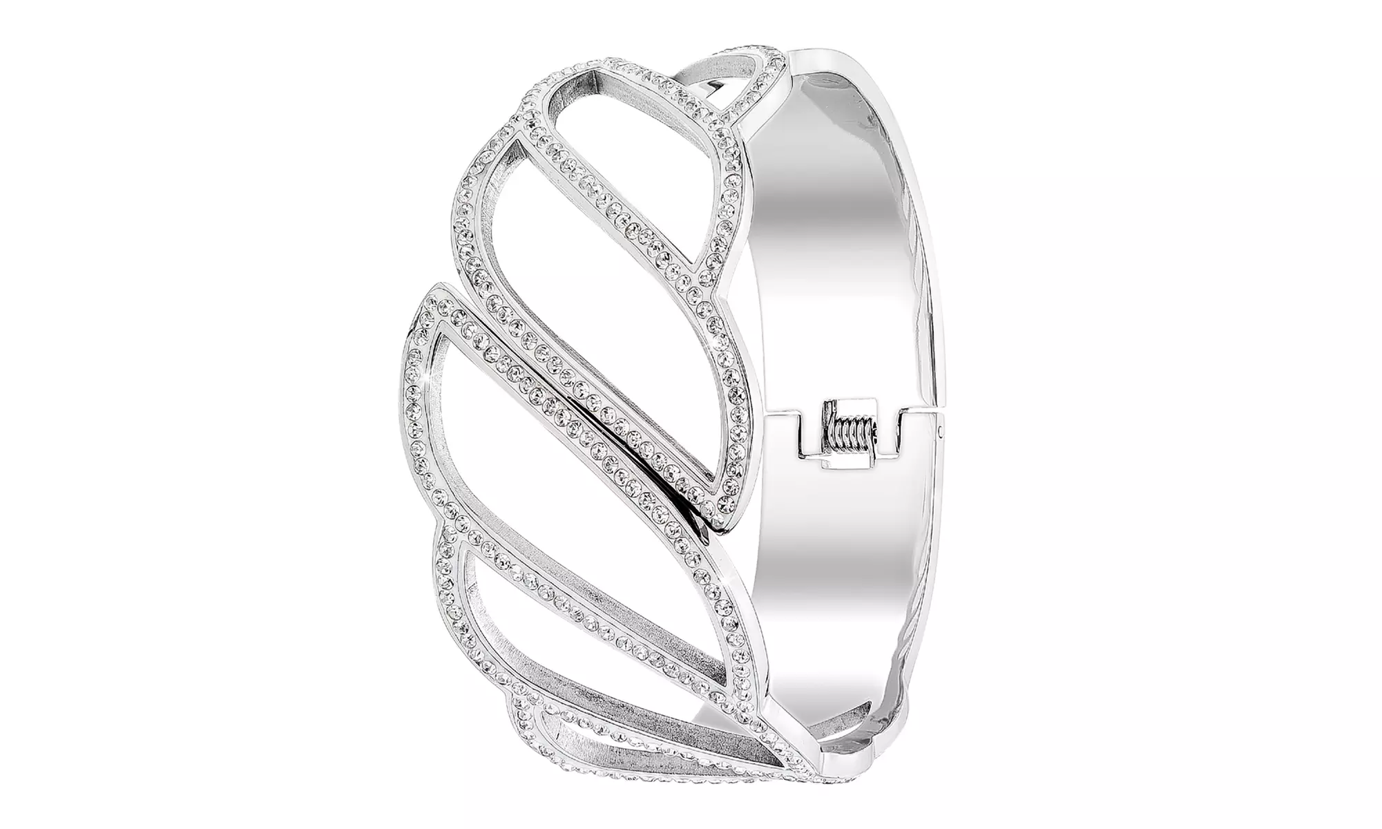 Bracelet en acier inoxydable, orné de cristaux scintillants SC Crystal