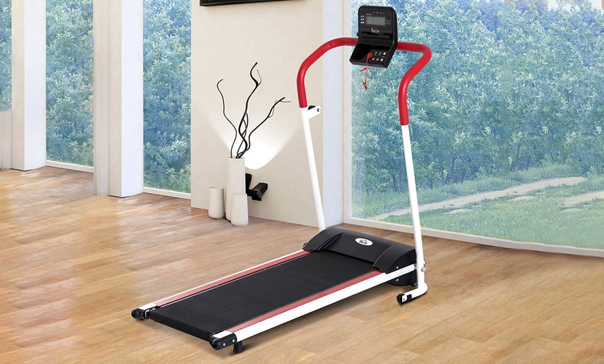 Image 1: HOMCOM Motorised Treadmill