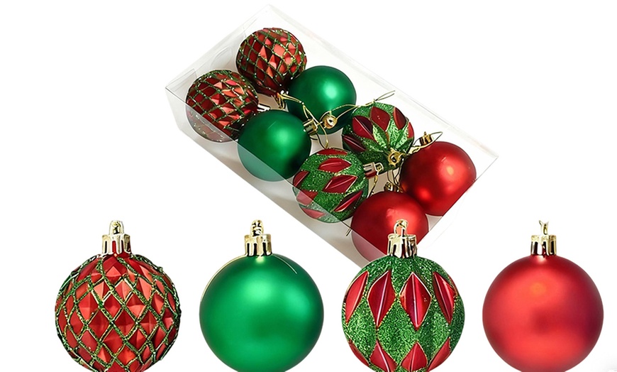 Image 5: 8-Piece Mixed Christmas Ball Ornaments Set