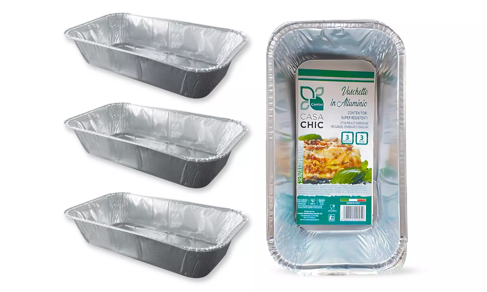 Fino a 192 contenitori in alluminio per alimenti