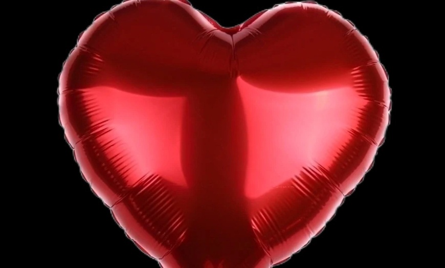 Image 2: An 18-inch Vibrant High Quality Long Floating Heart/Star Mylar Balloon