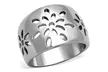 Women's Stainless Steel 316 High Polished Flower Design Fashion Ring - Second Medium