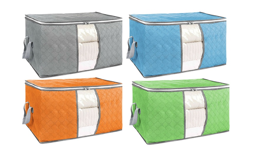 Image 2: Large Capacity Clothes Bedding Storage Bag Organizer