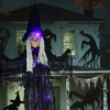 Image 16: Outsunny Voice Activated Halloween Animatronics Witch