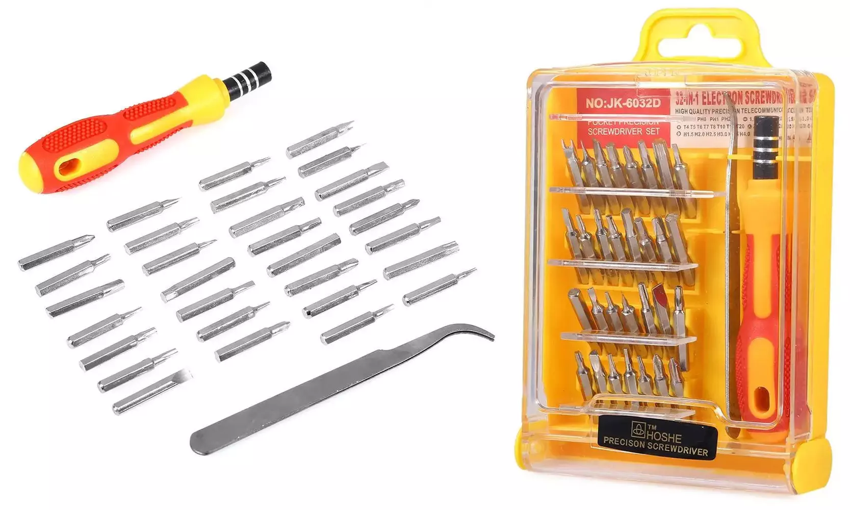 1 ou 2 jeux de tournevis - cruciforme/plat/pointe - 32 embouts interchangeables - Primary Image