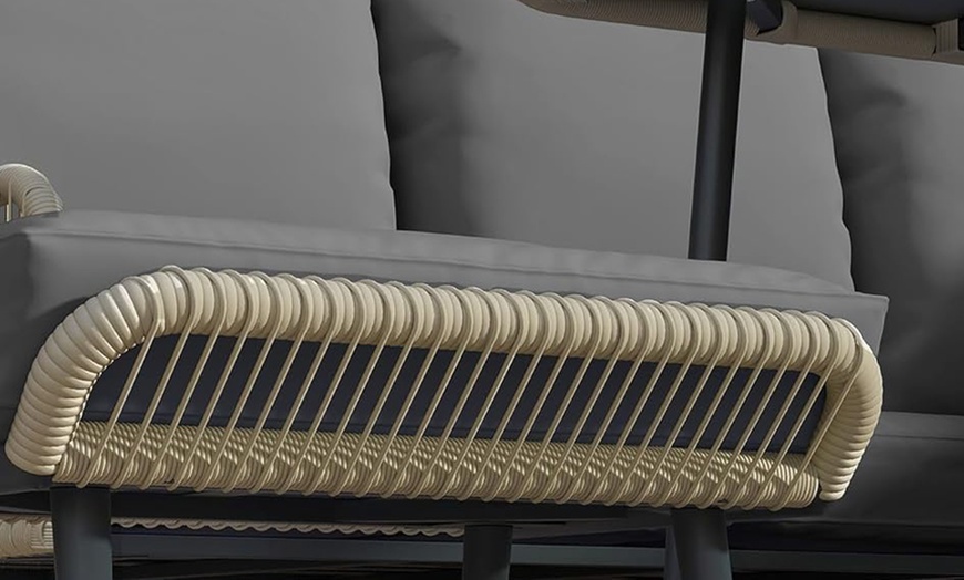 Image 5: Outsunny Six-Piece Rattan-Effect Outdoor Sofa Set