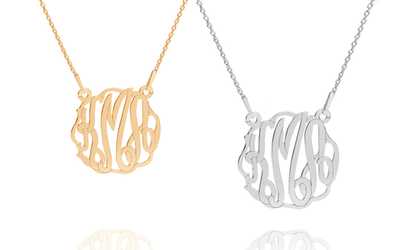 image for Monogram Necklace in Gold Plated Sterling Silver
