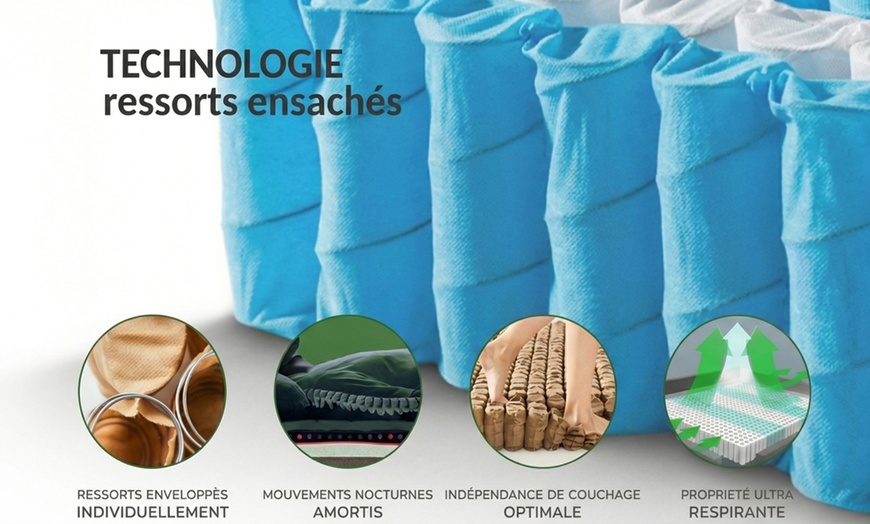 Image 6: Materasso Emeraude con topper integrato e memory foam