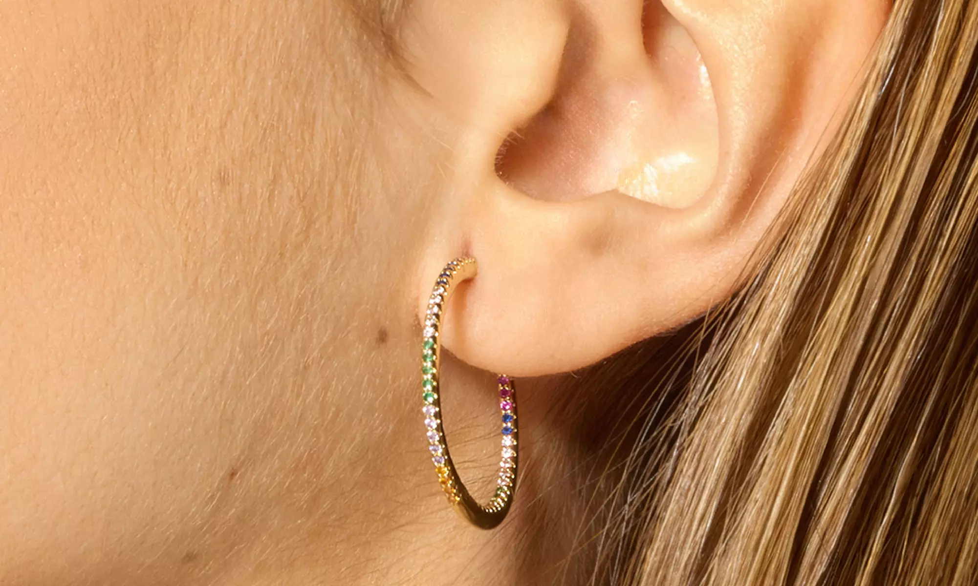 Earrings with Brilliant Zirconia finished in 18k gold - Primary Image