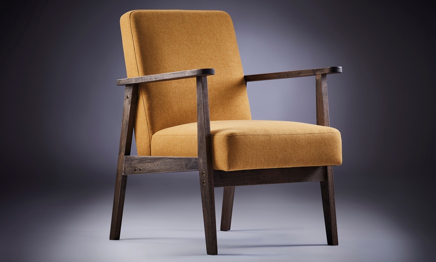 Image 6: Wooden Frame Armchair