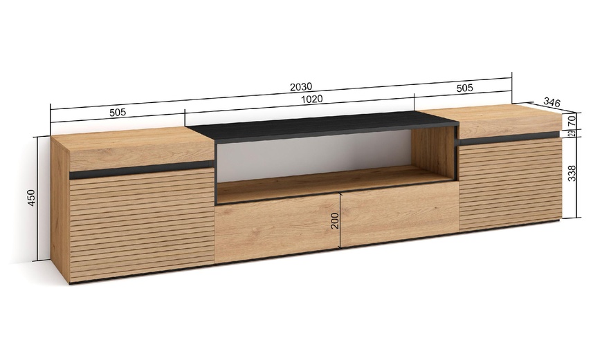 Image 15: Mueble para TV con acabado en roble y opción a chimenea eléctrica