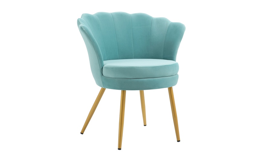 Image 30: Fauteuil design Maddina avec pieds dorés