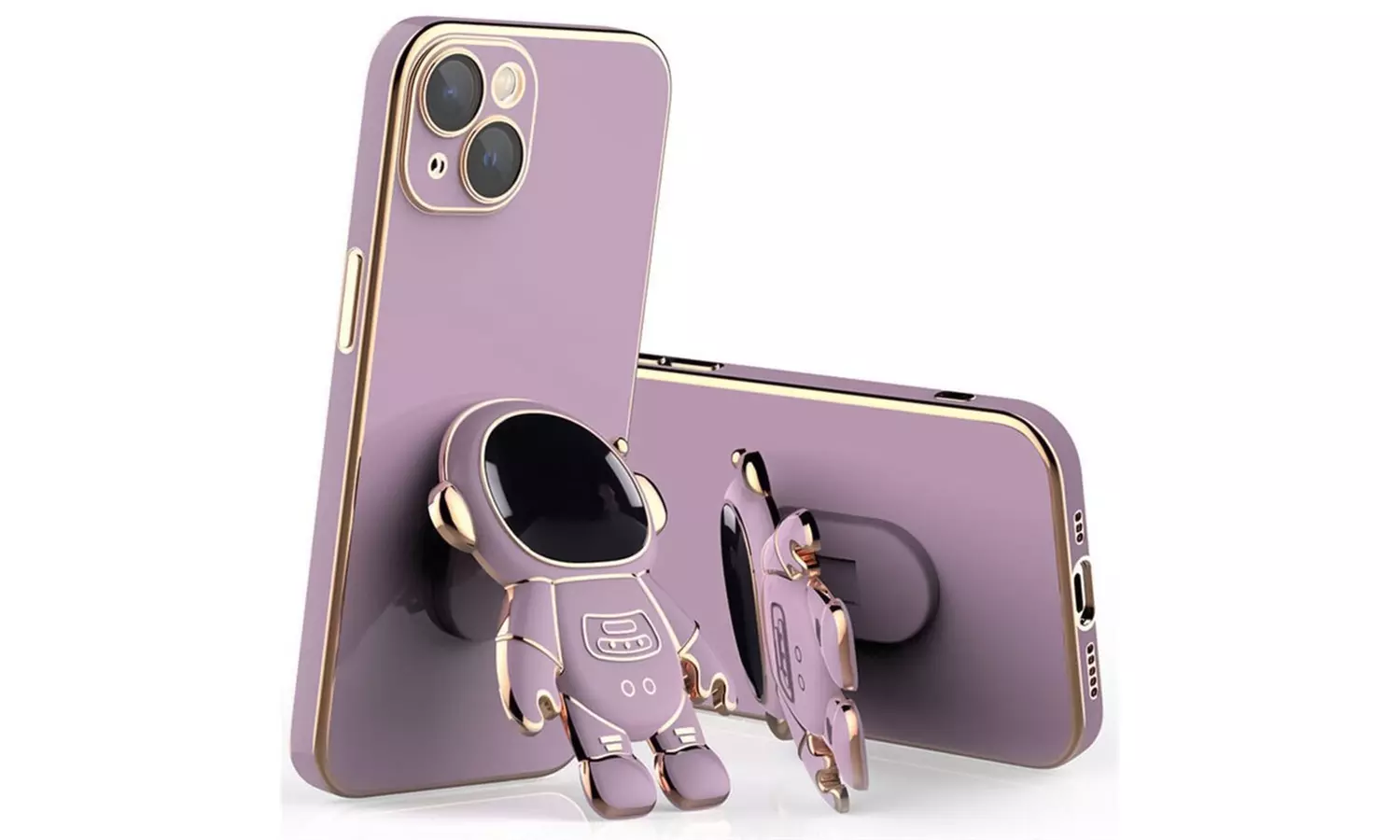 Astronaut Stand Phone Case Plating Silicone Cover For iPhone 12 Pro MAX 11 XS